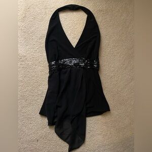 y2k black halter top